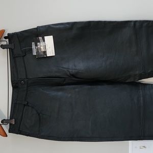 New Women's Black USA Bikers Dream Apparel Genuine Leather Pants sz 12 NWT 32x32